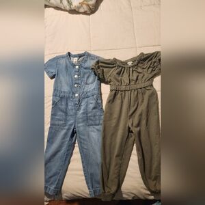 Stylish Kids Denim and Olive Jumpsuit Set